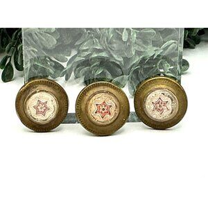 Vintage Brass and Resin Star Buttons Set Of 3
